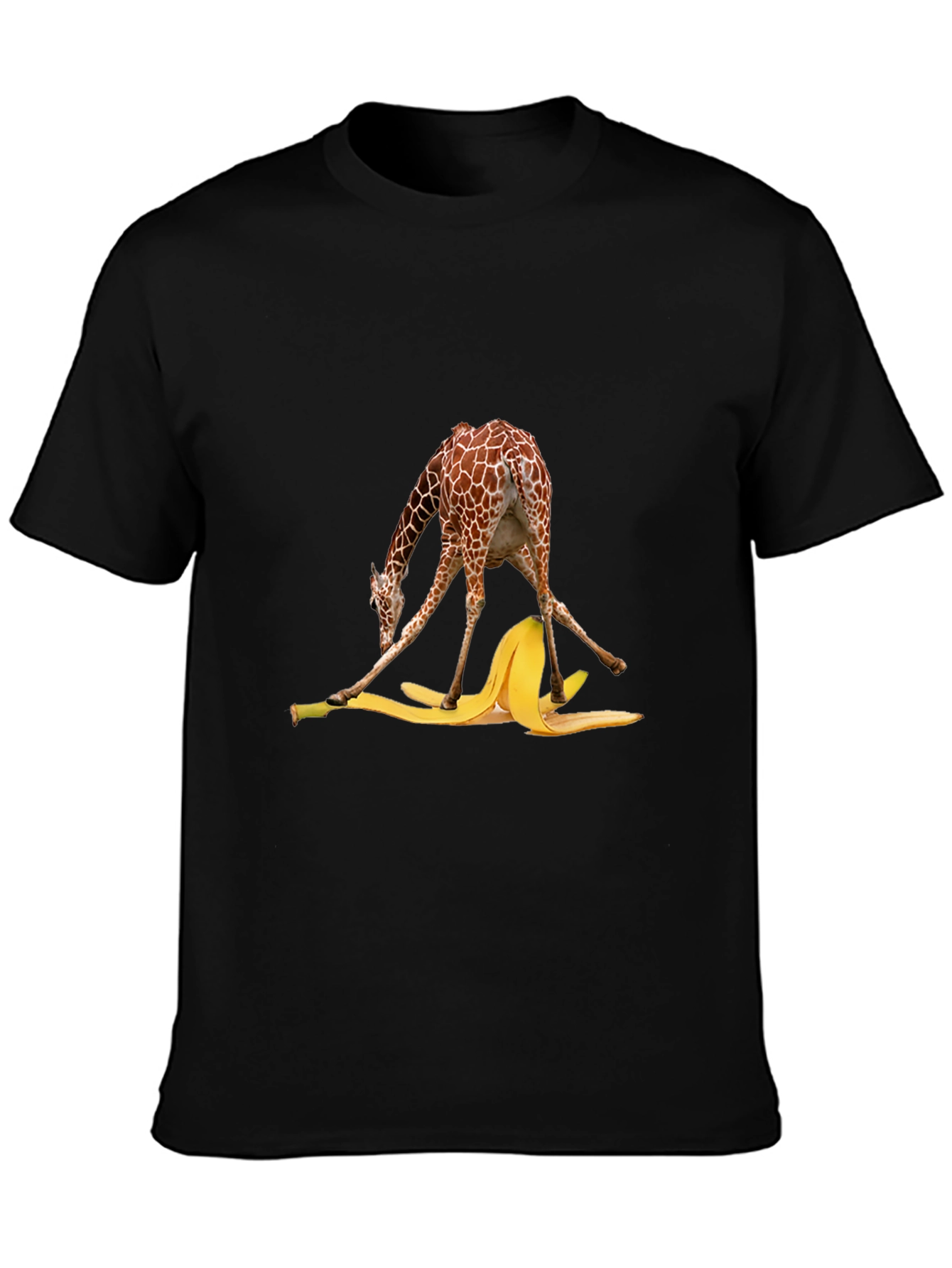 Giraffe Banana Peel T-Shirt Funny Graphic Tee