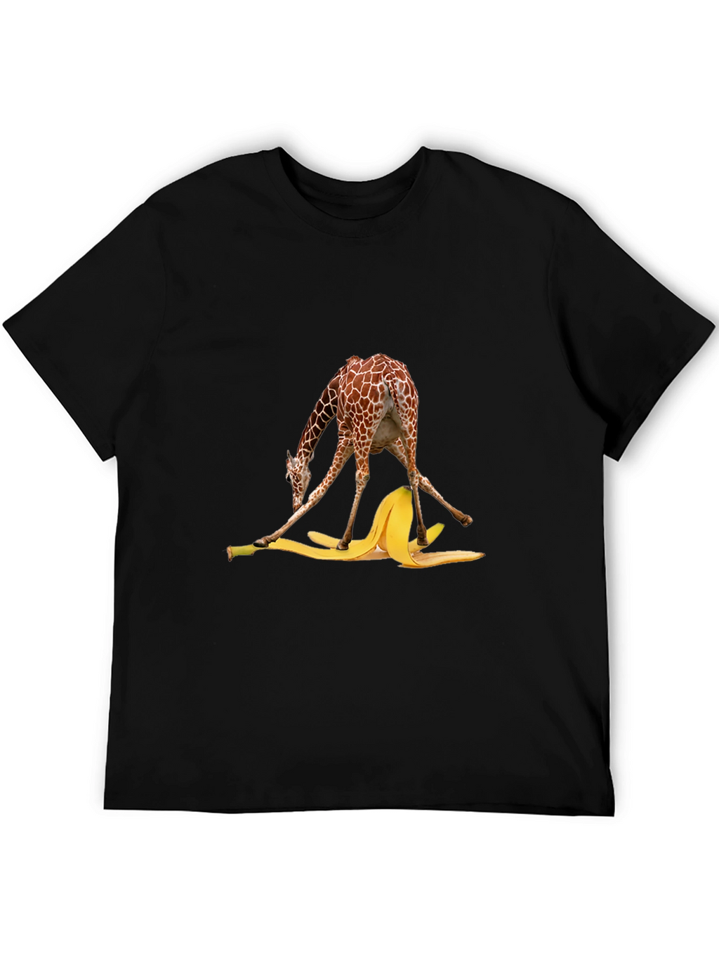 Giraffe Banana Peel T-Shirt Funny Graphic Tee