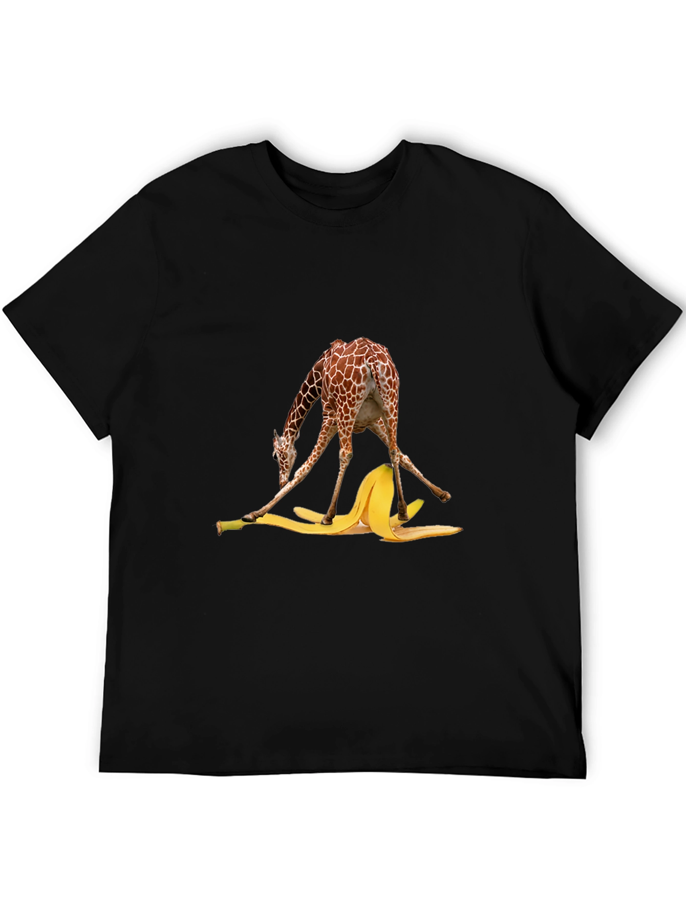 Giraffe Banana Peel T-Shirt Funny Graphic Tee
