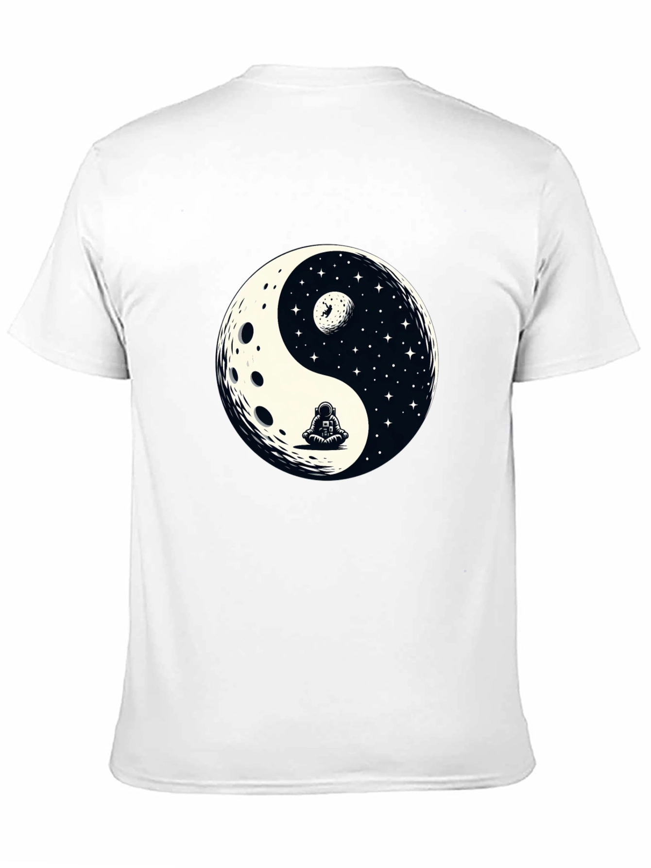 Yin Yang Astronaut Graphic Tee - Cosmic Balance