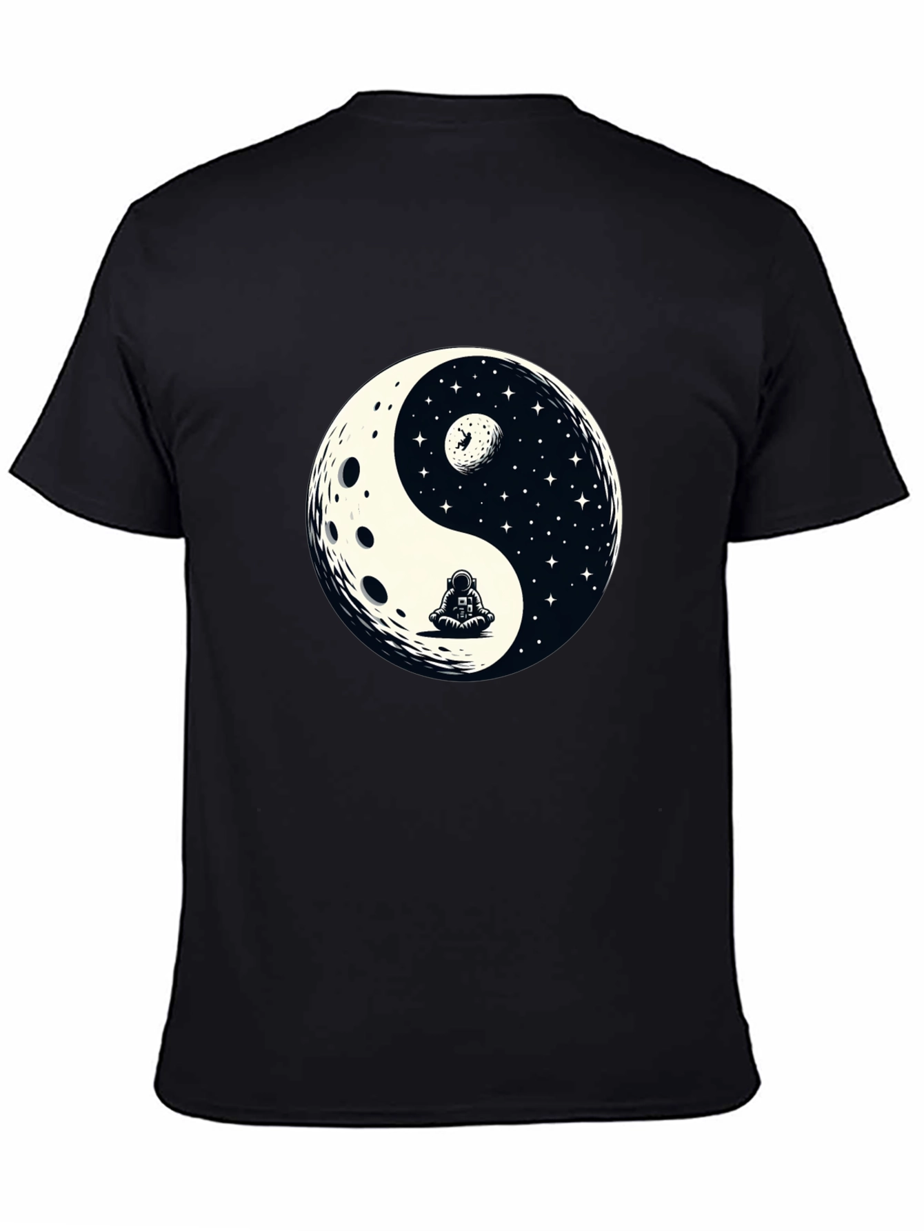 Yin Yang Astronaut Graphic Tee - Cosmic Balance