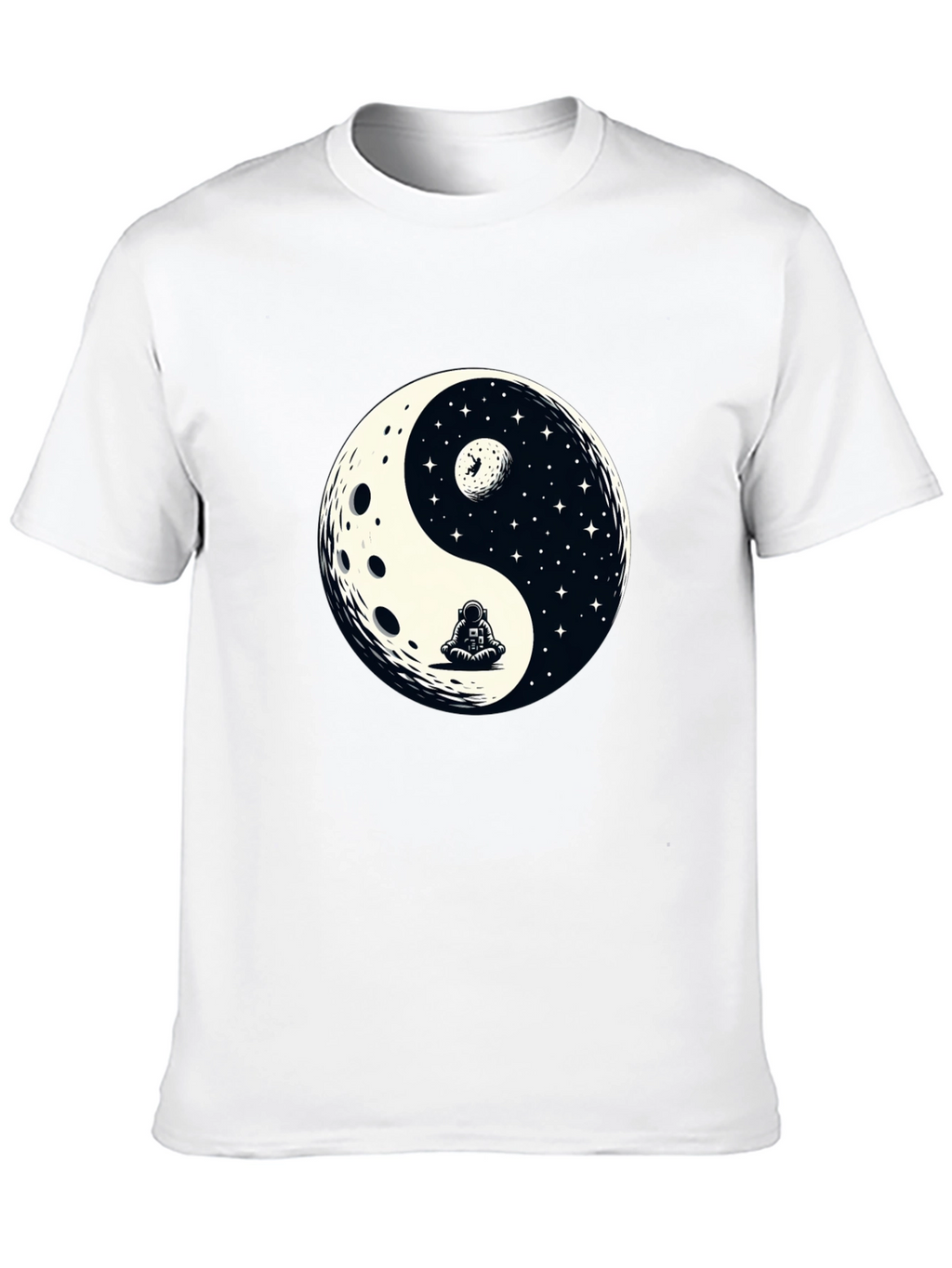 Yin Yang Astronaut Graphic Tee - Cosmic Balance