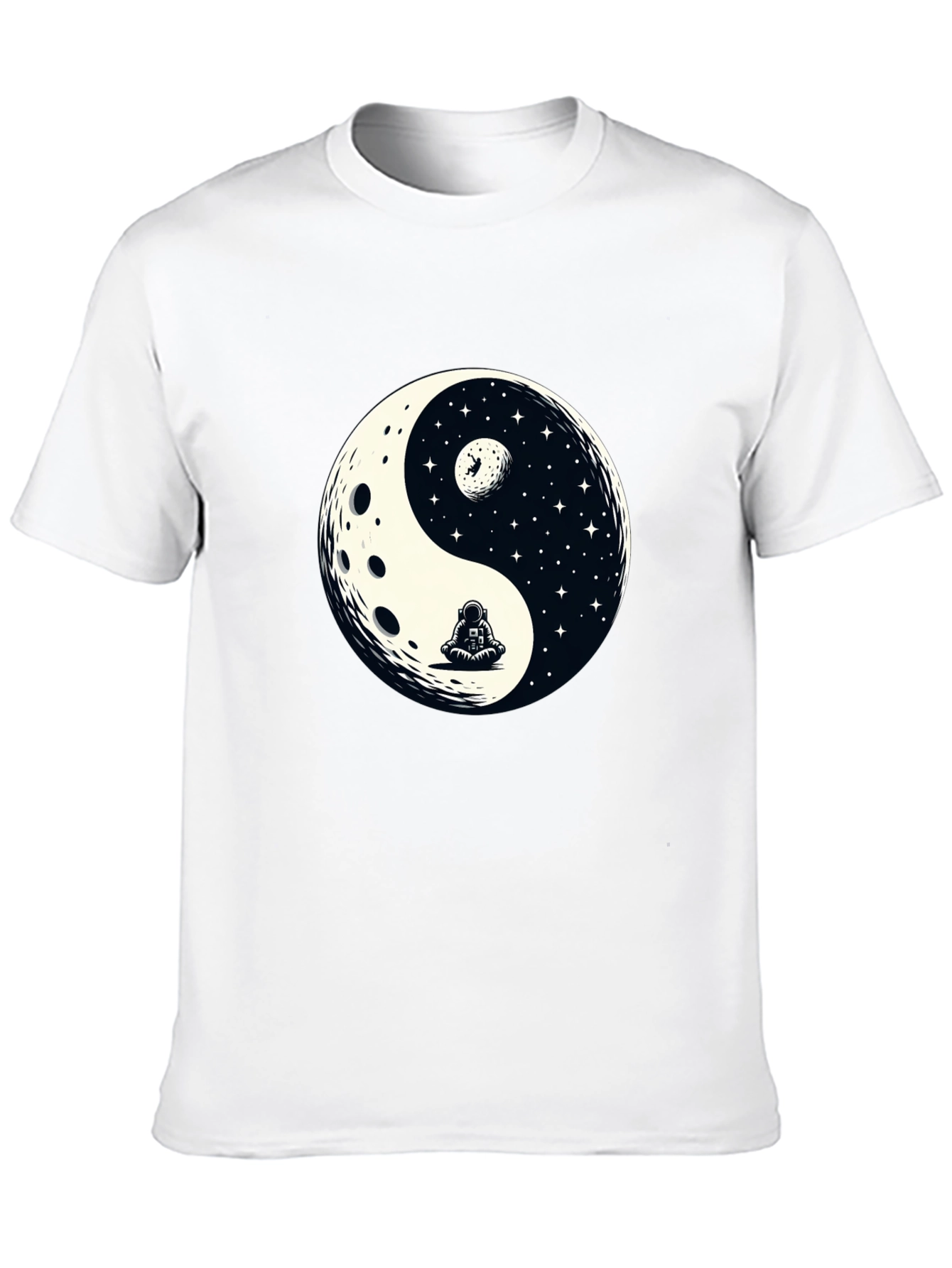 Yin Yang Astronaut Graphic Tee - Cosmic Balance