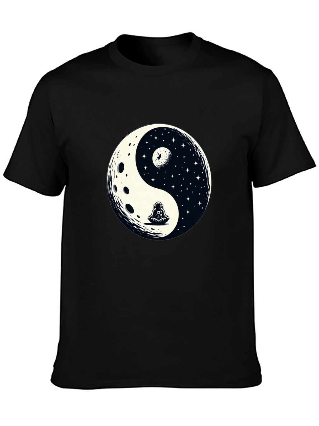 Yin Yang Astronaut Graphic Tee - Cosmic Balance