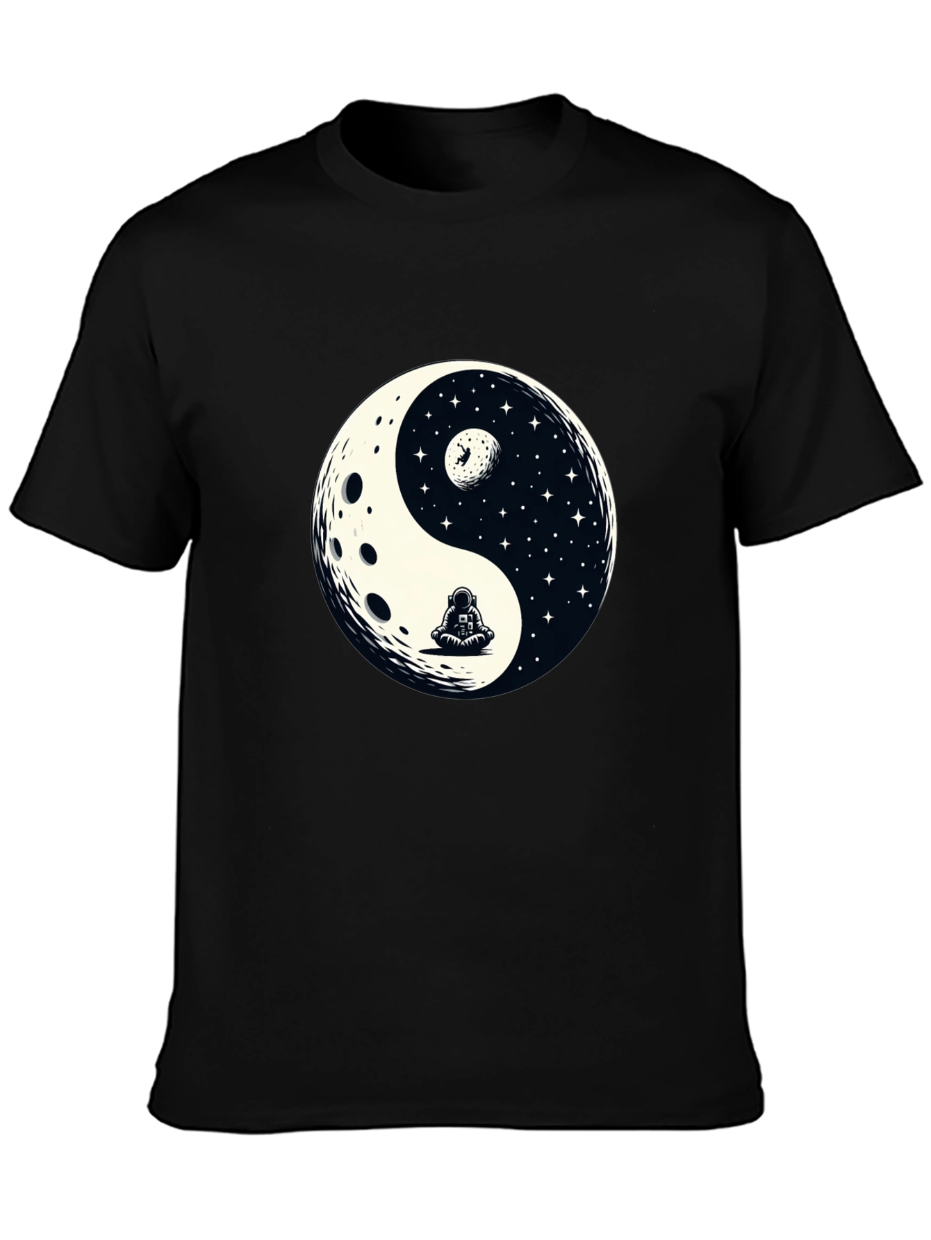 Yin Yang Astronaut Graphic Tee - Cosmic Balance