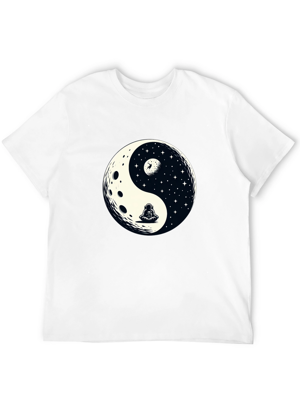Yin Yang Astronaut Graphic Tee - Cosmic Balance