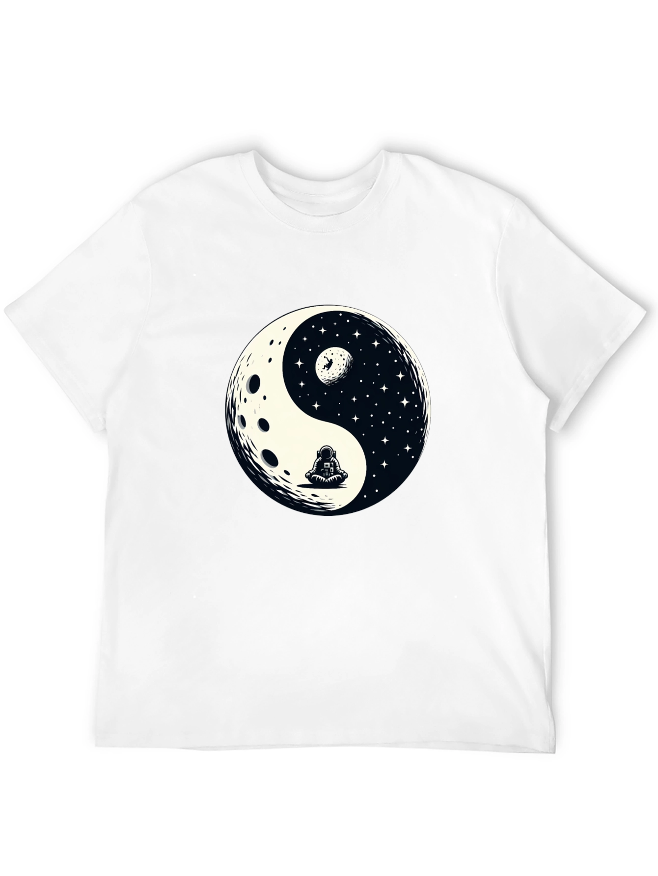 Yin Yang Astronaut Graphic Tee - Cosmic Balance