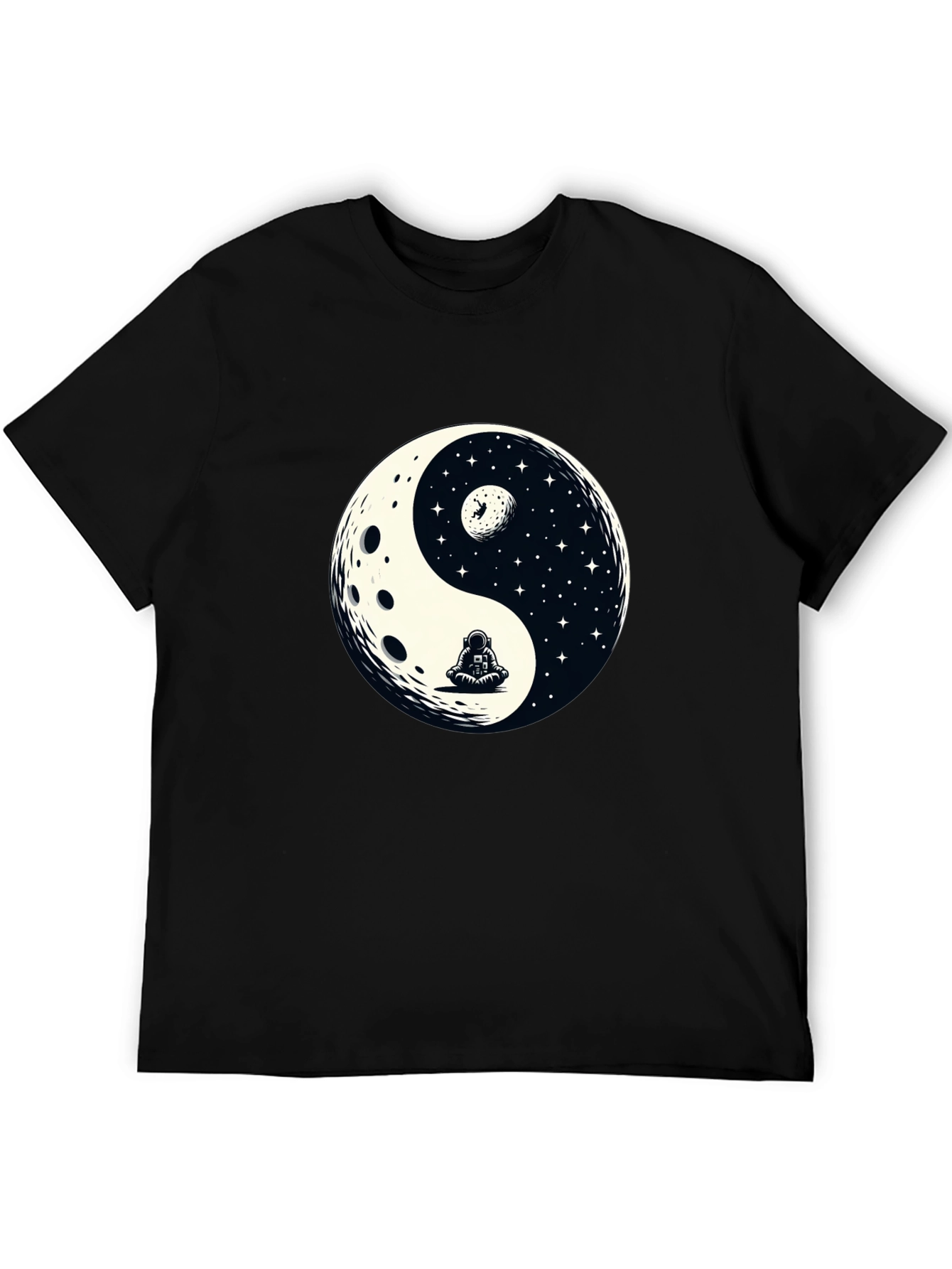 Yin Yang Astronaut Graphic Tee - Cosmic Balance