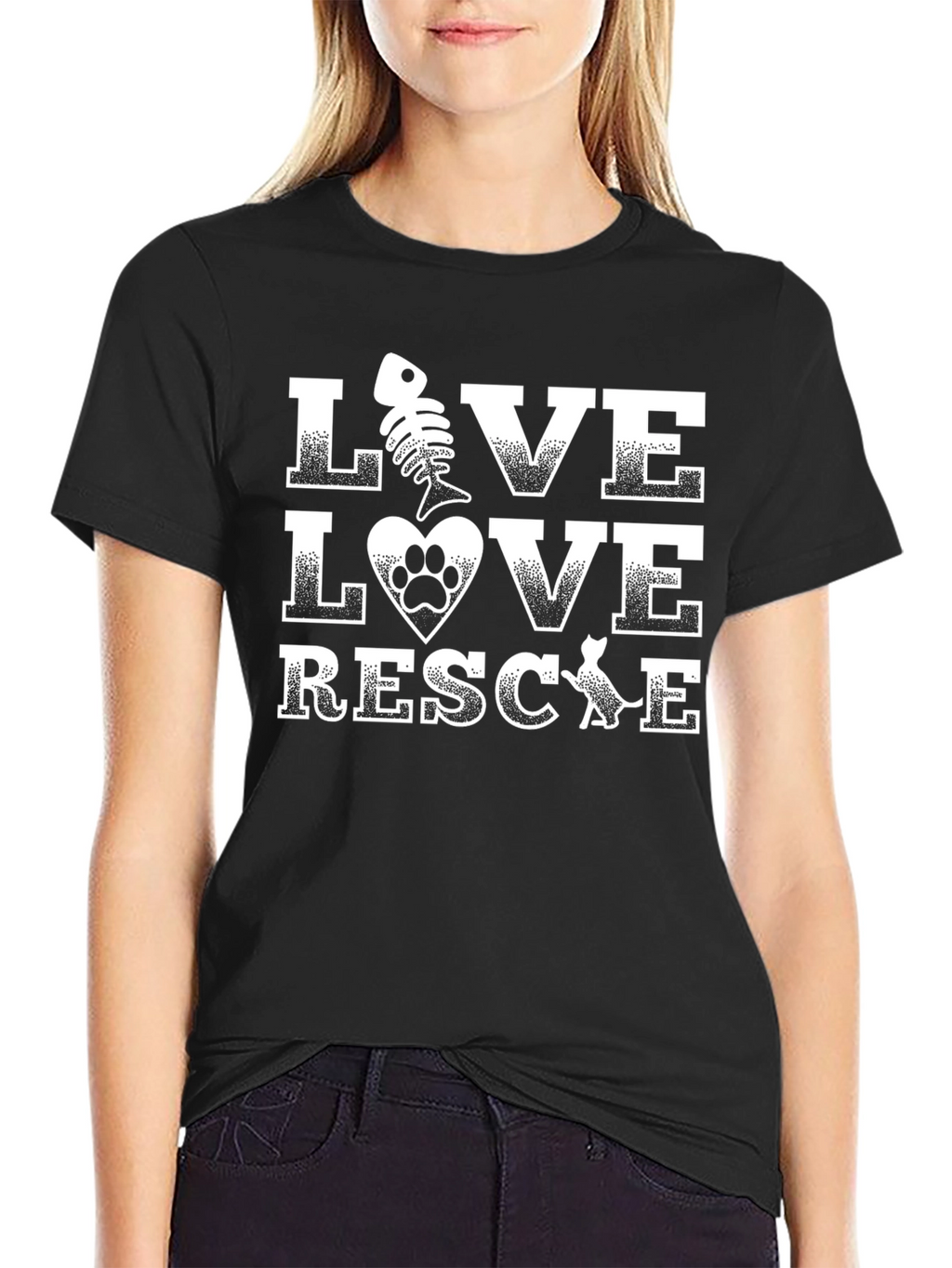 Live Love Rescue Graphic T-Shirt - Pet Adoption Tee