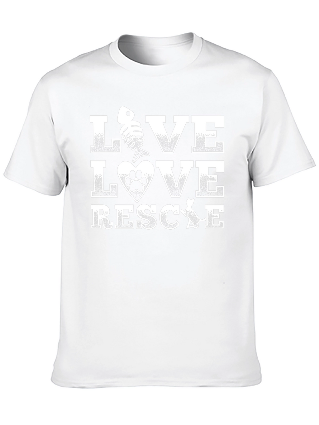 Live Love Rescue Graphic T-Shirt - Pet Adoption Tee