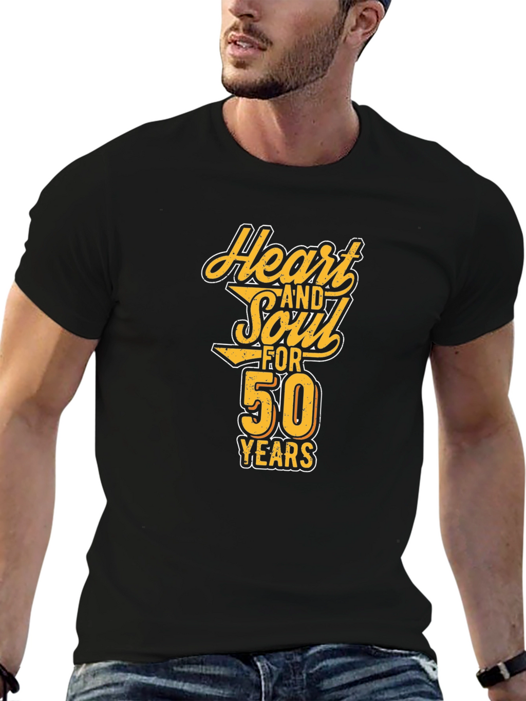 Heart and Soul 50 Years Black Graphic Tee