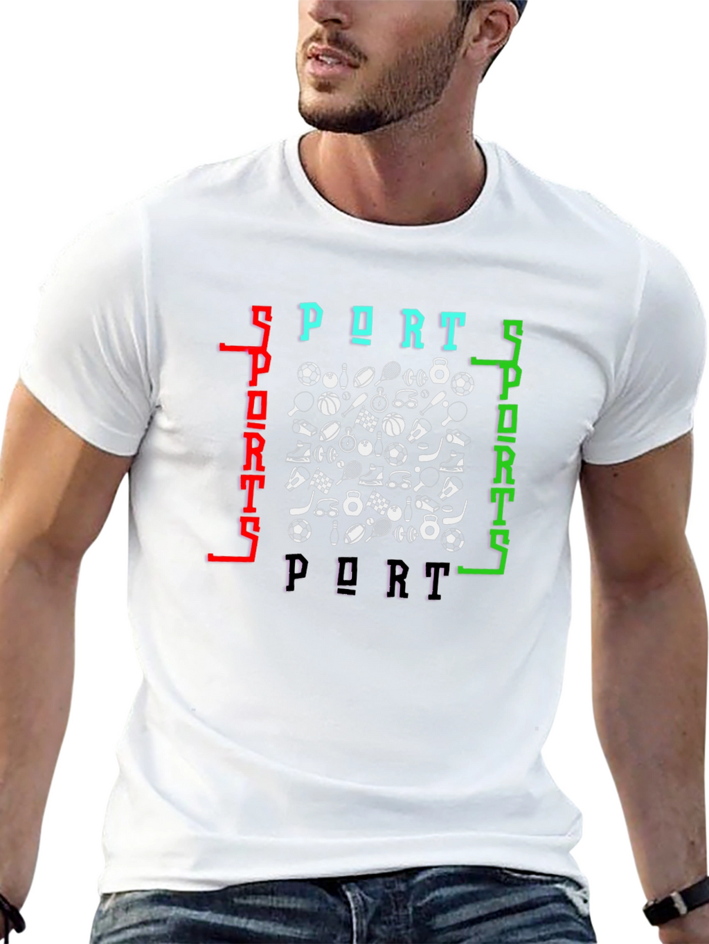 Sports Design Black T-Shirt