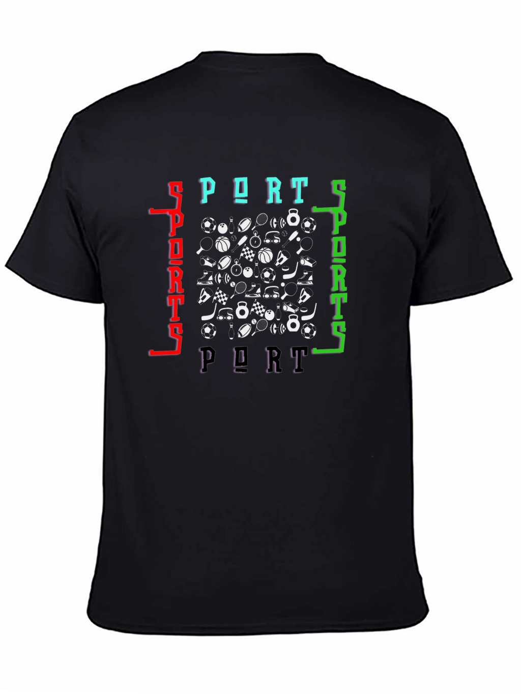 Sports Design Black T-Shirt