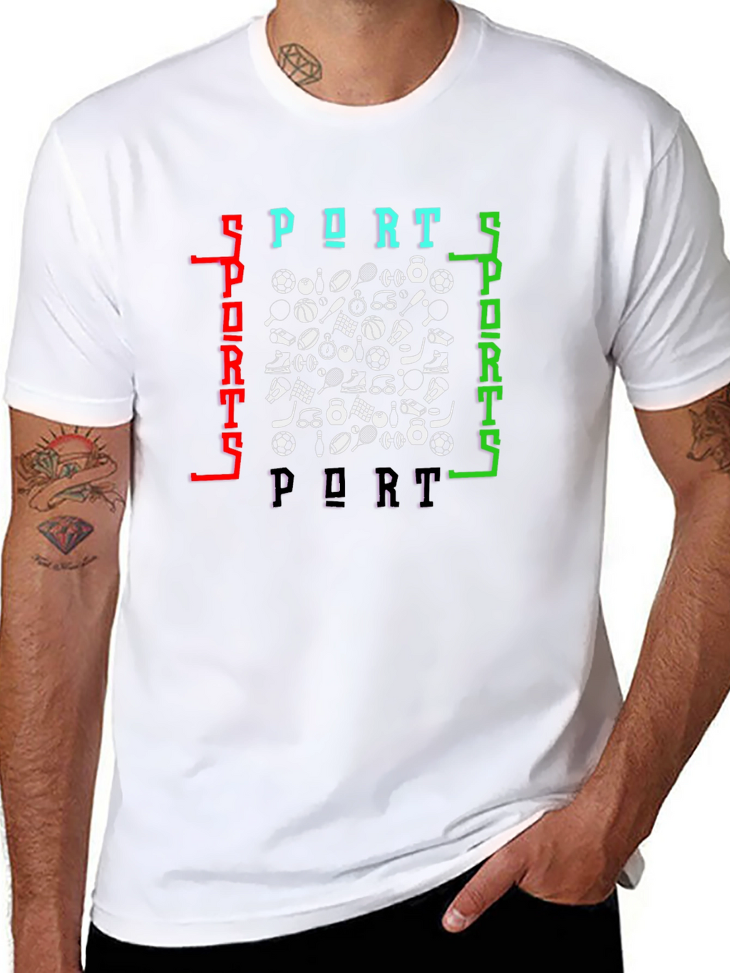 Sports Design Black T-Shirt
