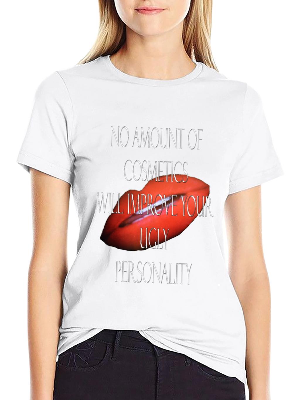 Sarcastic Lips Graphic Tee - Black Unisex T-Shirt