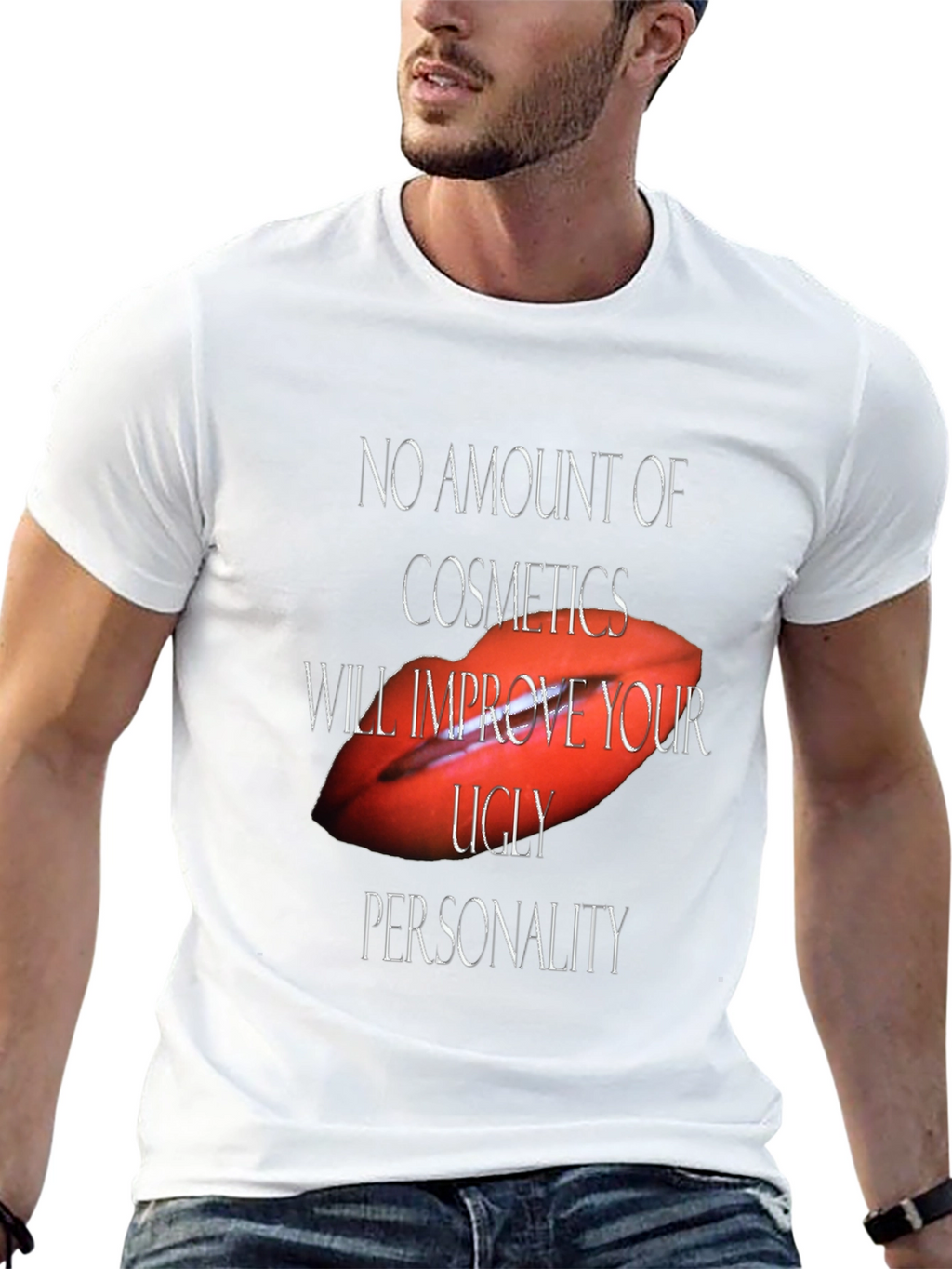 Sarcastic Lips Graphic Tee - Black Unisex T-Shirt