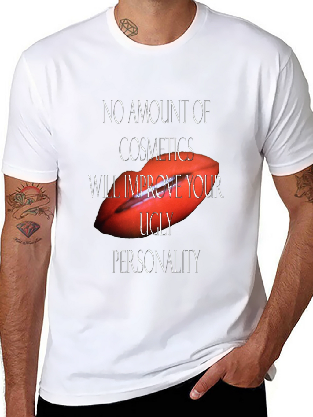Sarcastic Lips Graphic Tee - Black Unisex T-Shirt