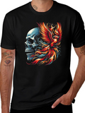 Skull Phoenix Graphic T-Shirt - Black