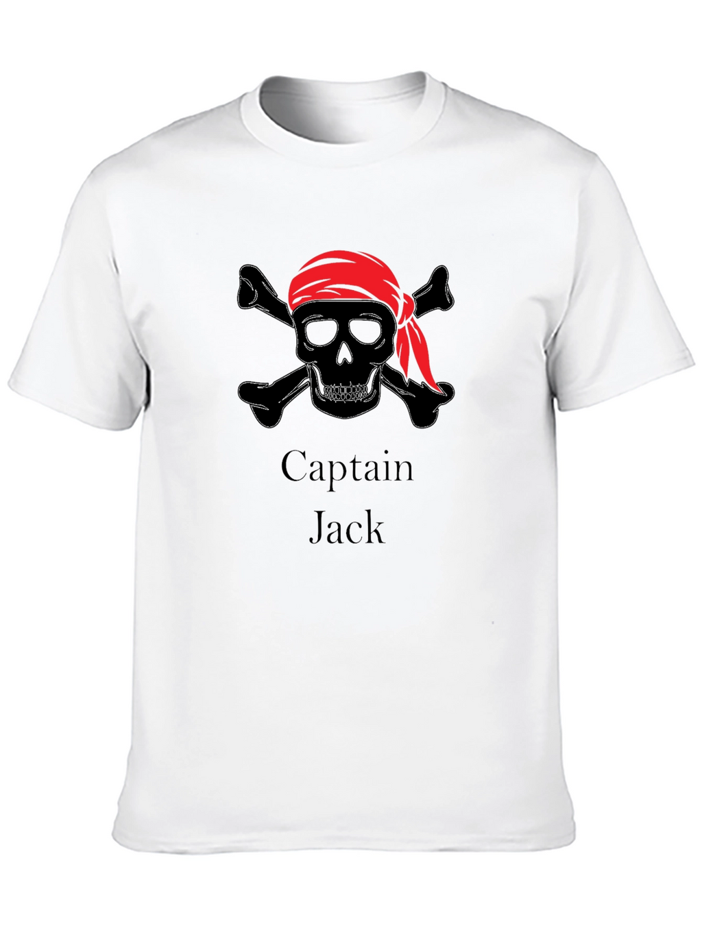 Captain Jack Pirate Skull T-Shirt - Black