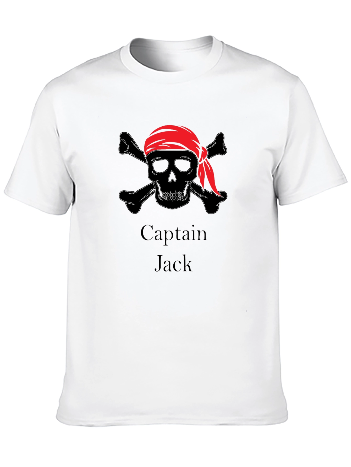 Captain Jack Pirate Skull T-Shirt - Black