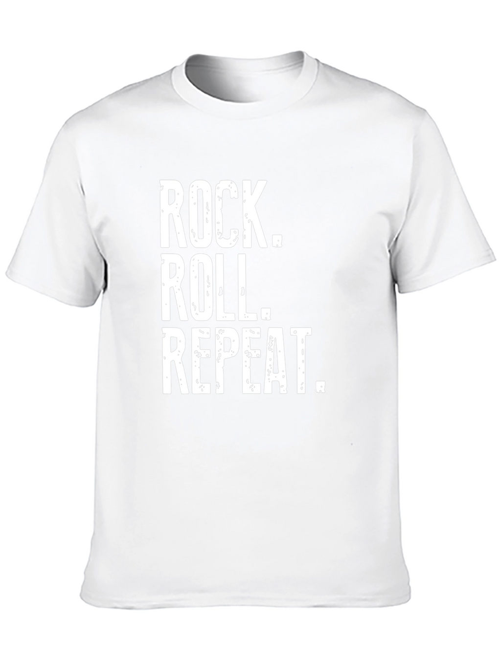 Rock Roll Repeat Graphic Tee - Black Cotton T-Shirt