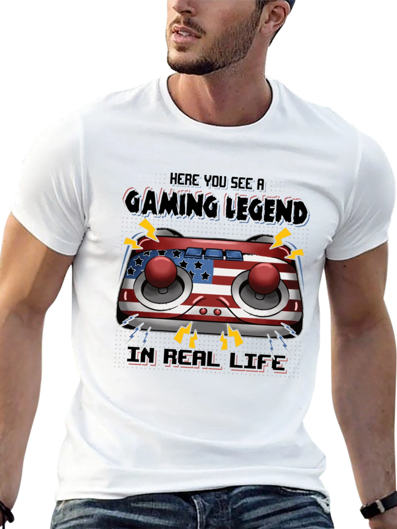 Gaming Legend T-Shirt - American Flag Controller