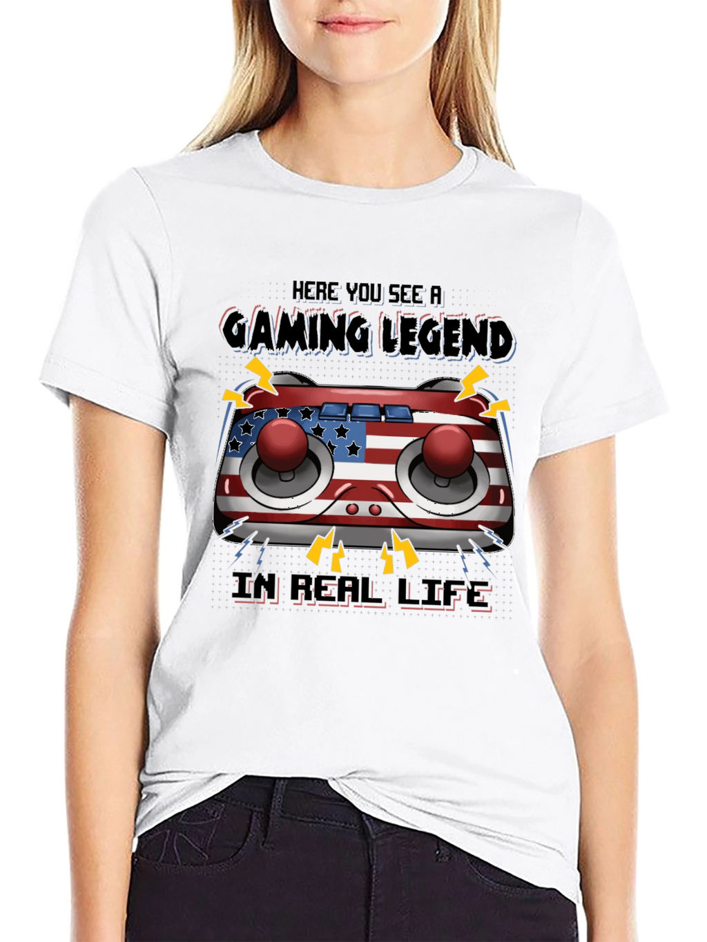 Gaming Legend T-Shirt - American Flag Controller