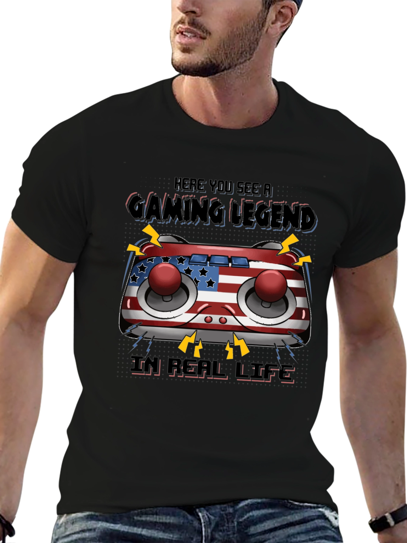 Gaming Legend T-Shirt - American Flag Controller