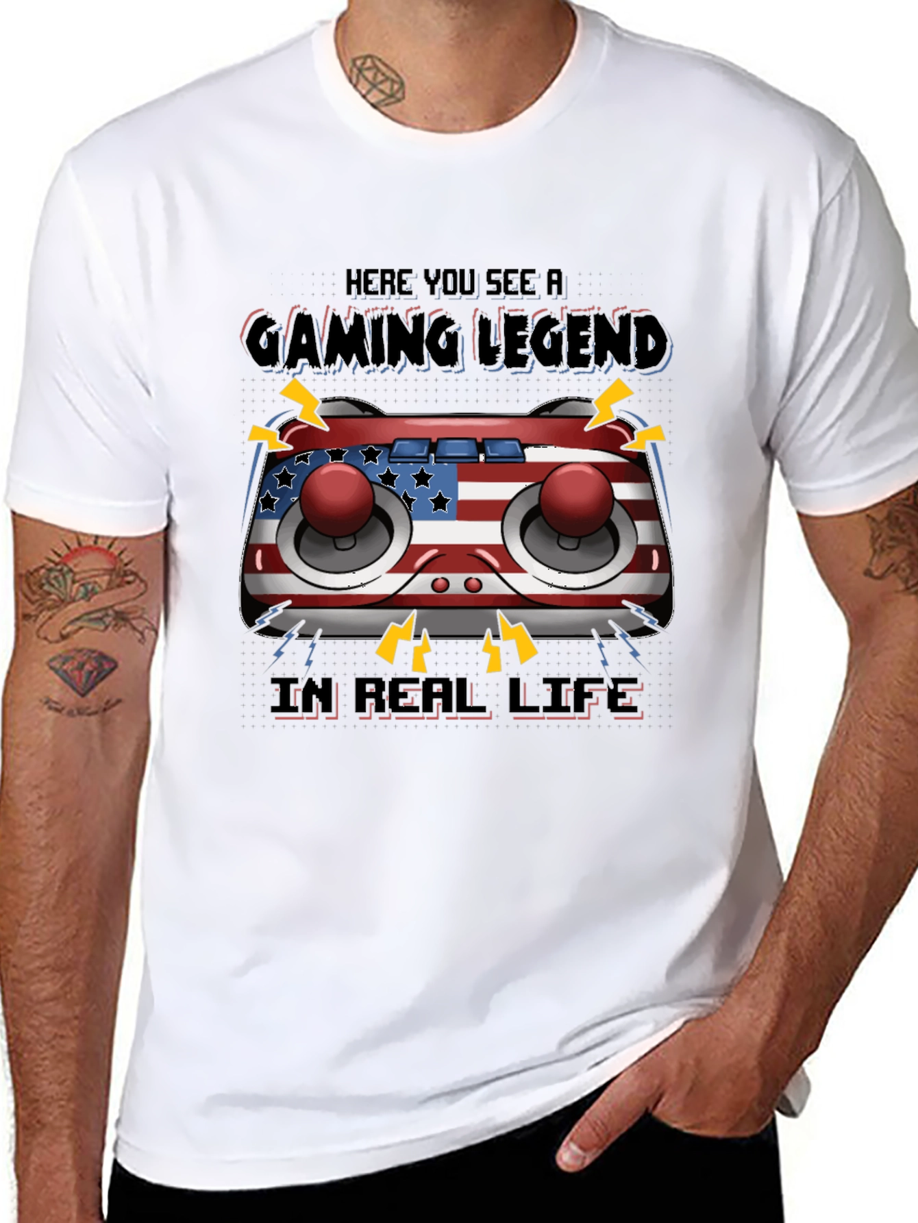 Gaming Legend T-Shirt - American Flag Controller