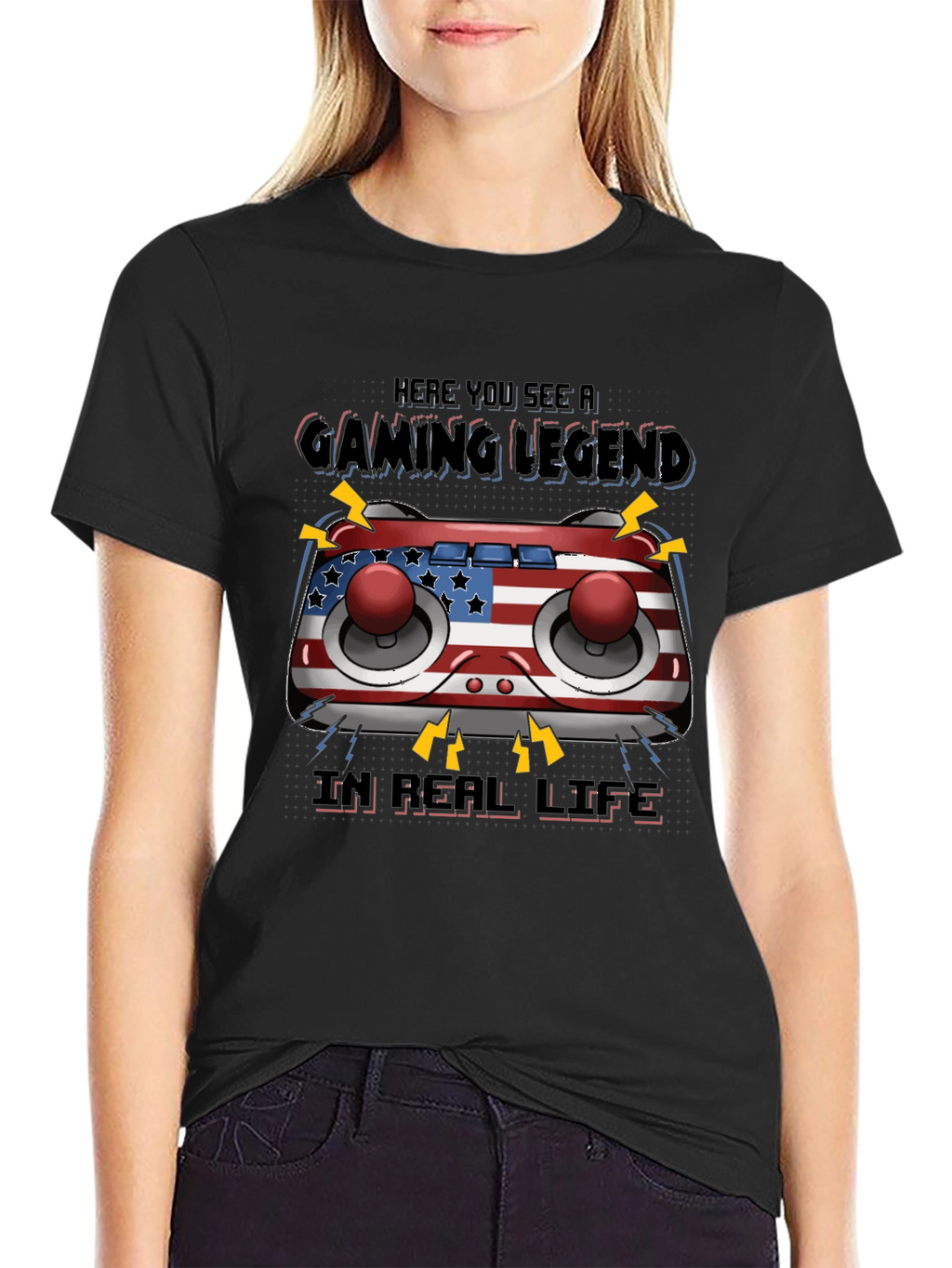Gaming Legend T-Shirt - American Flag Controller