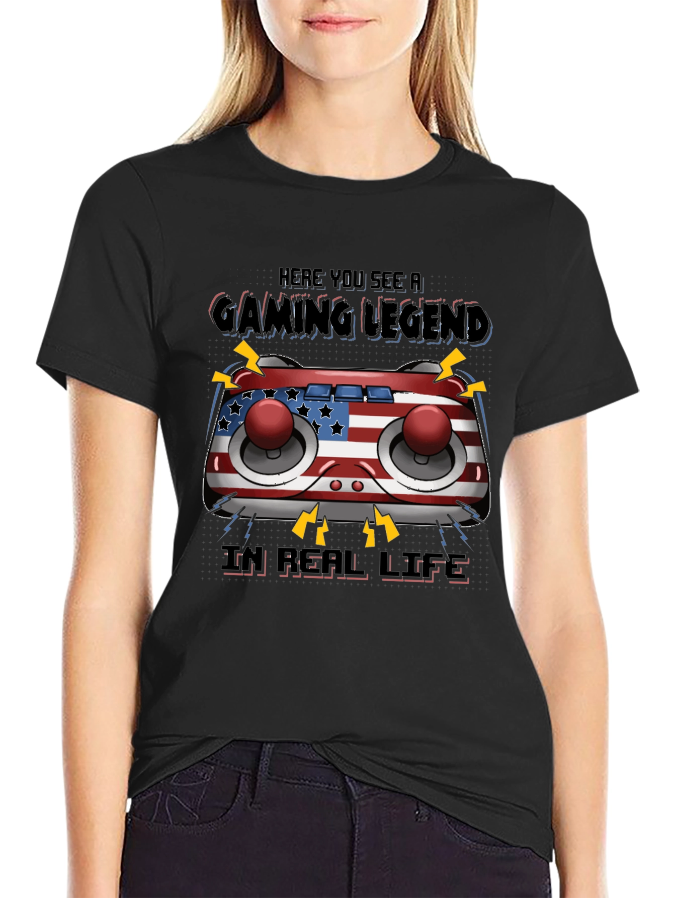 Gaming Legend T-Shirt - American Flag Controller
