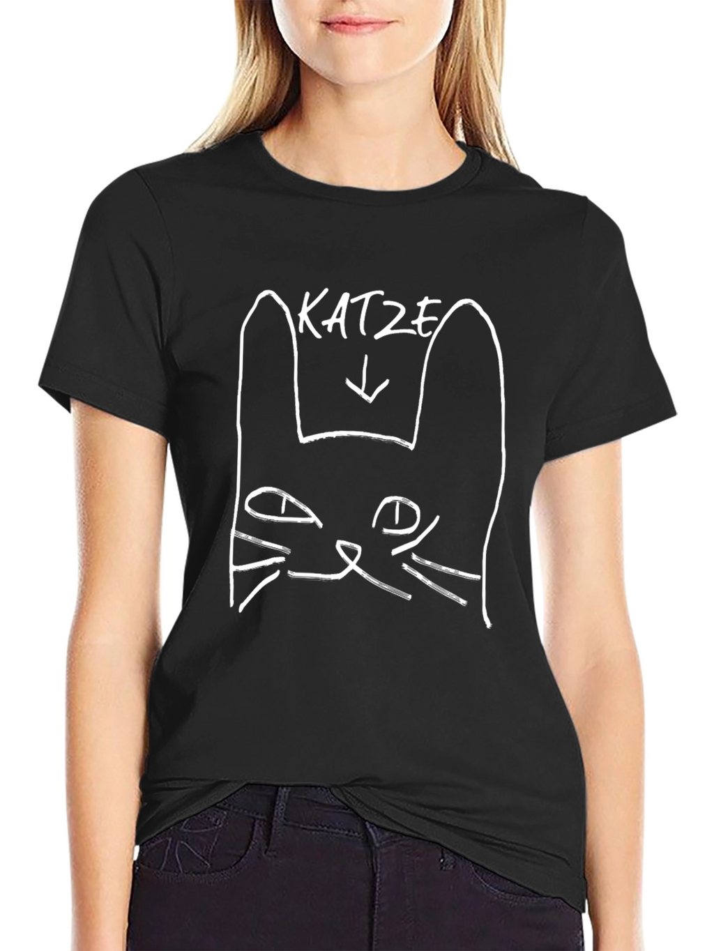 Katze Graphic T-Shirt - Black