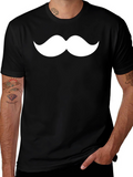 Mustache Graphic Tee - Classic Black Cotton T-Shirt