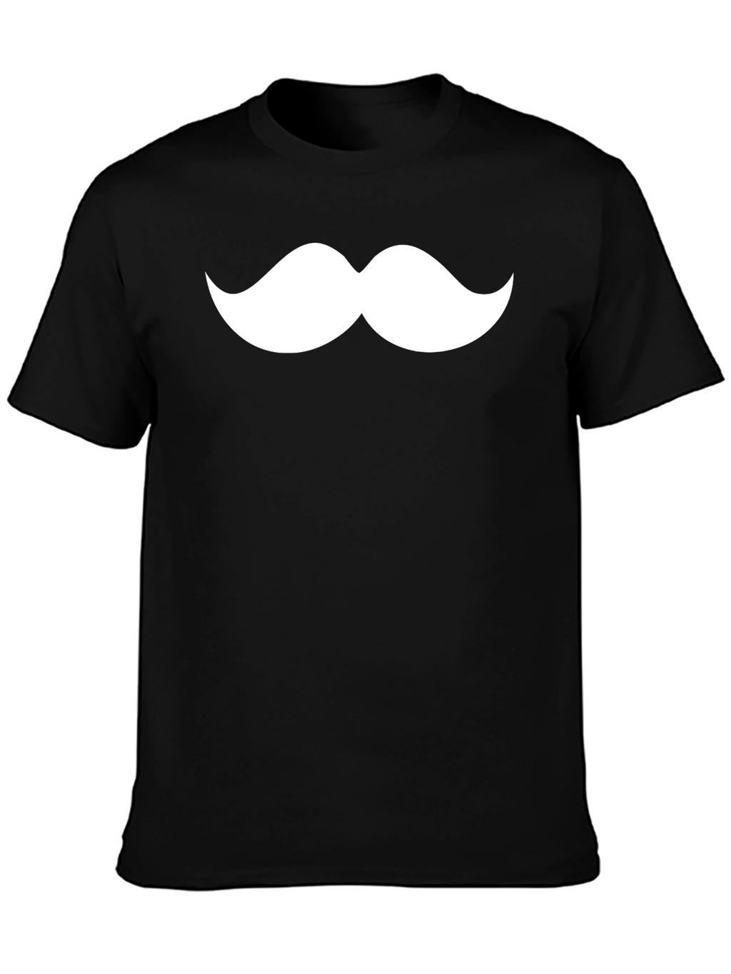 Mustache Graphic Tee - Classic Black Cotton T-Shirt
