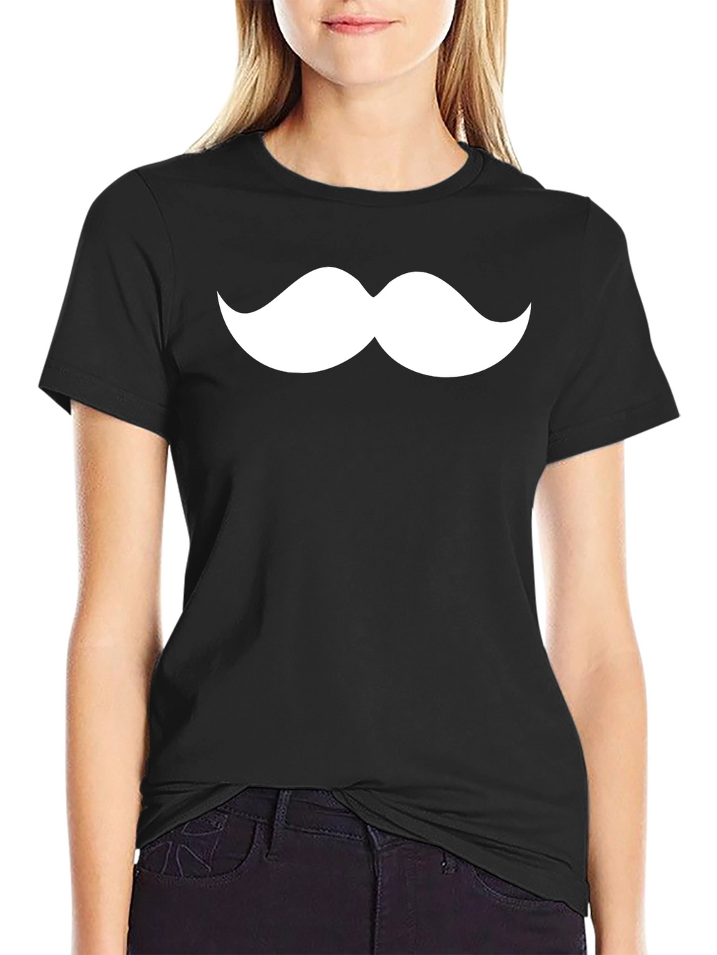 Mustache Graphic Tee - Classic Black Cotton T-Shirt
