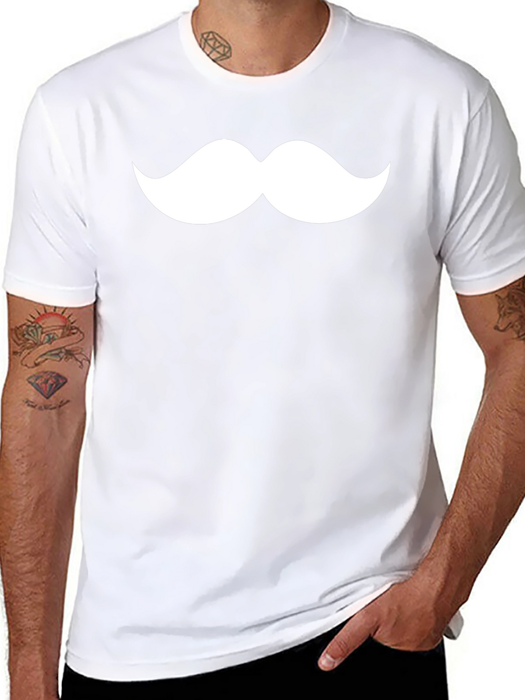 Mustache Graphic Tee - Classic Black Cotton T-Shirt