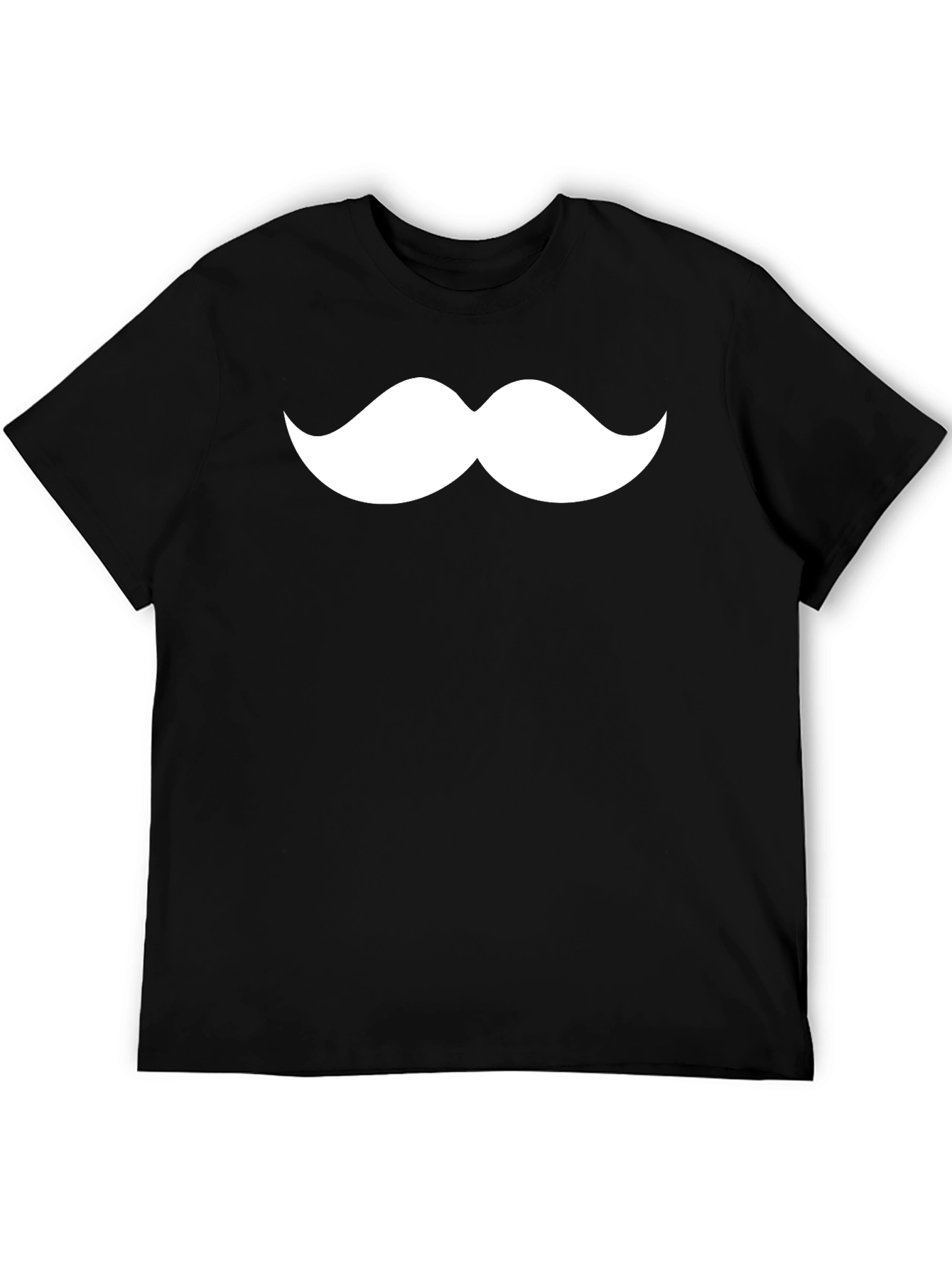 Mustache Graphic Tee - Classic Black Cotton T-Shirt
