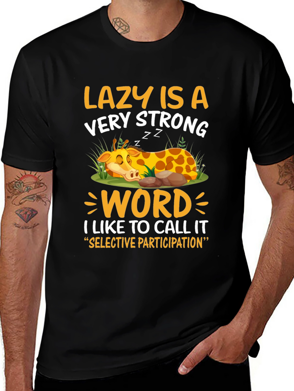 Lazy Giraffe Graphic Tee - Strong Word Choice