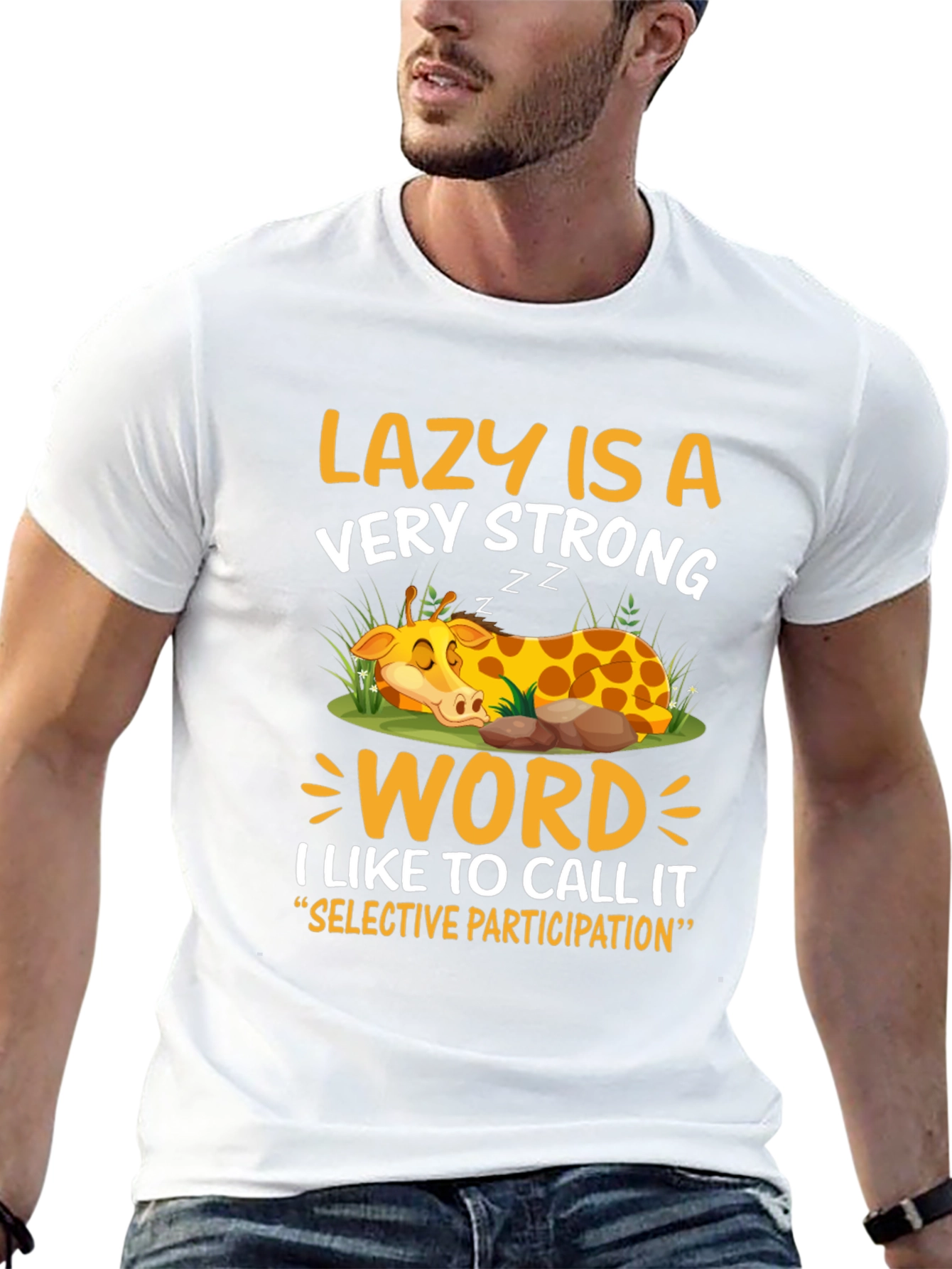 Lazy Giraffe Graphic Tee - Strong Word Choice