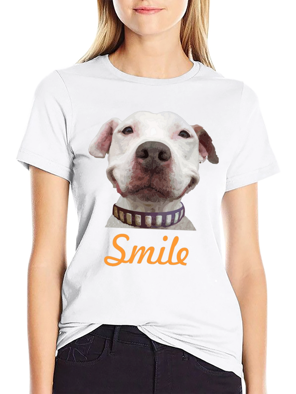 Smile Dog Graphic T-Shirt - Black