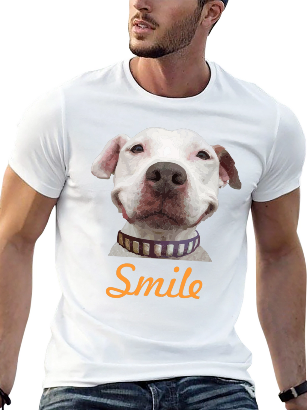 Smile Dog Graphic T-Shirt - Black