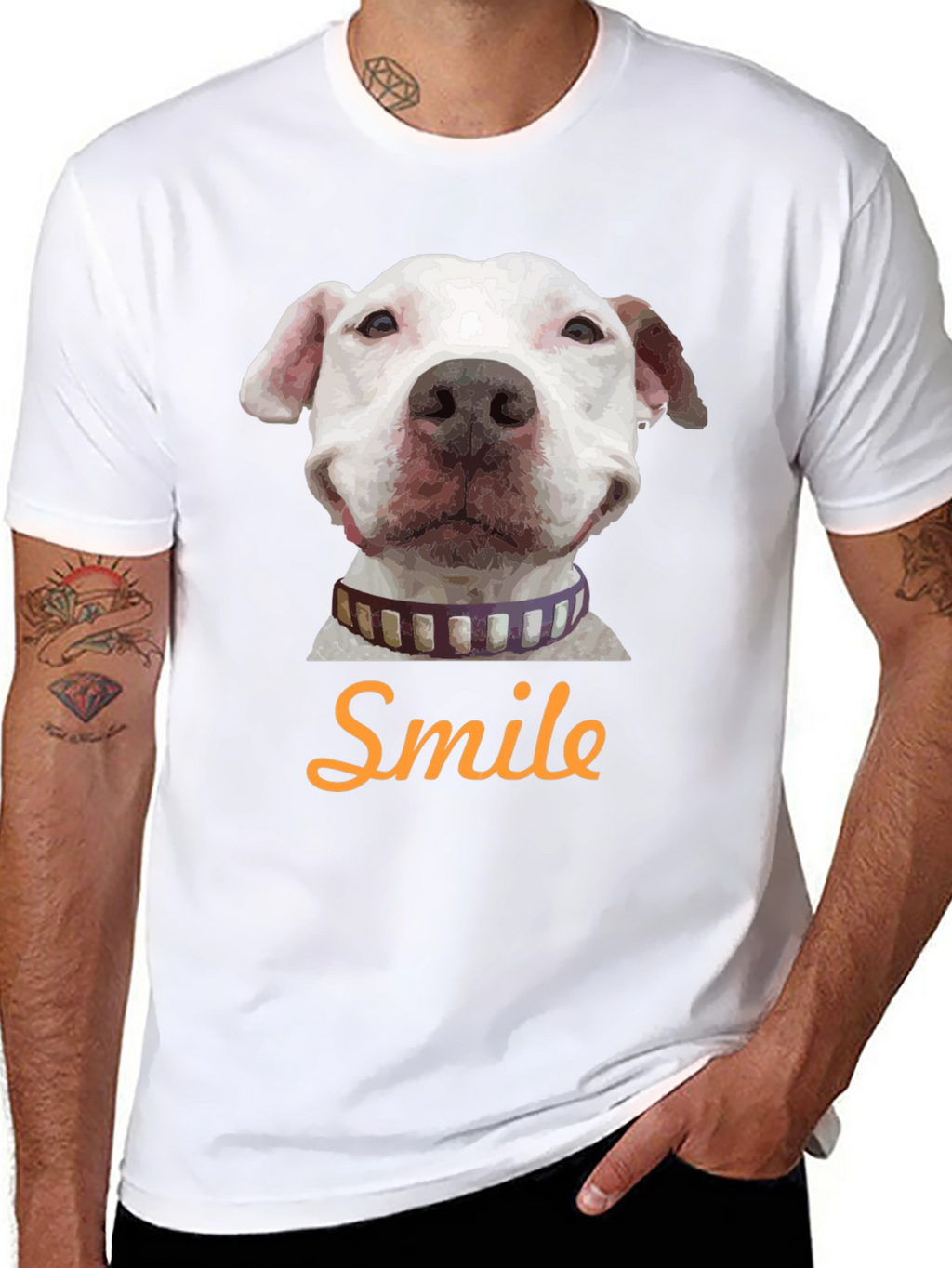 Smile Dog Graphic T-Shirt - Black