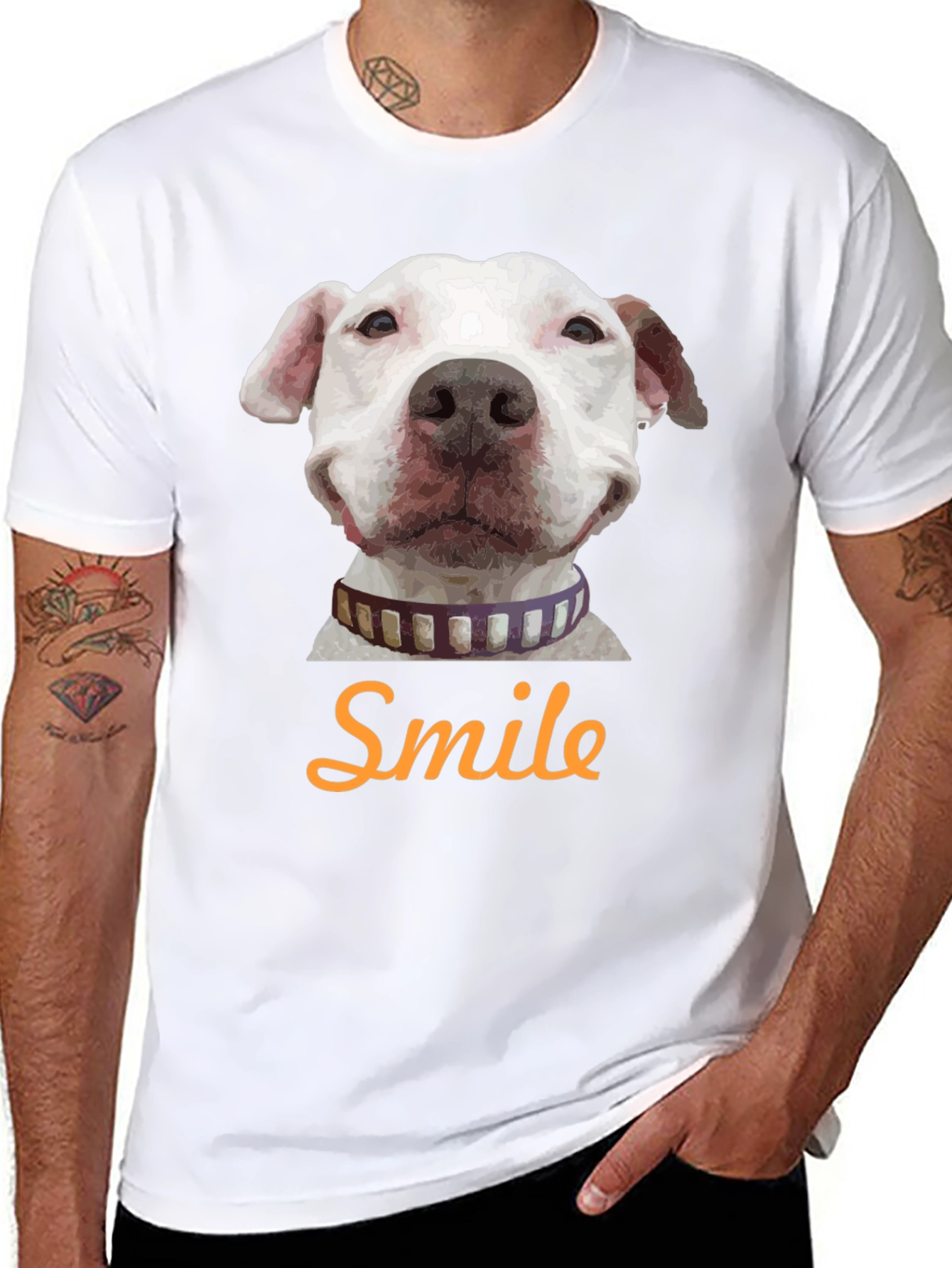 Smile Dog Graphic T-Shirt - Black