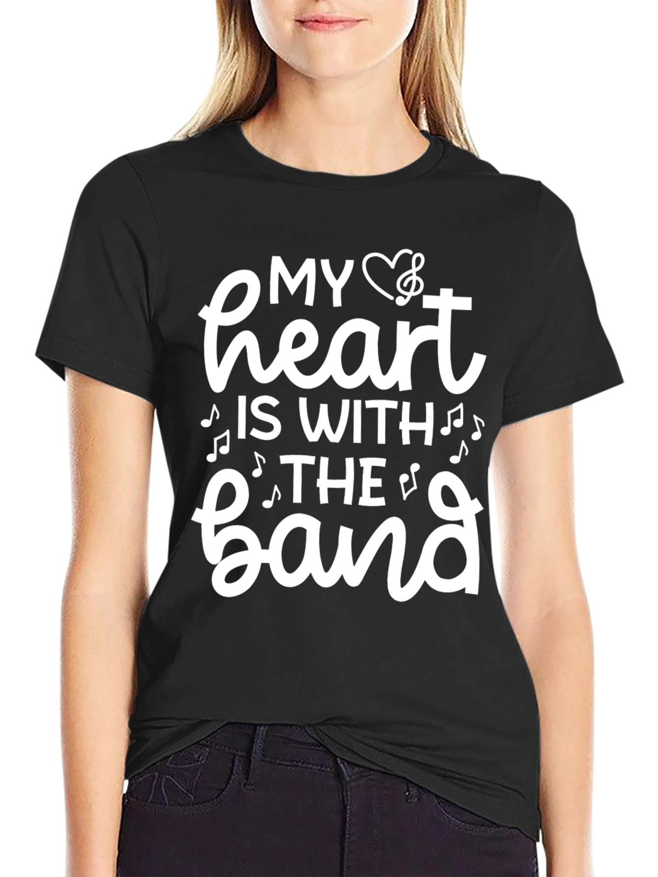My Heart Is With The Band Black T-Shirt