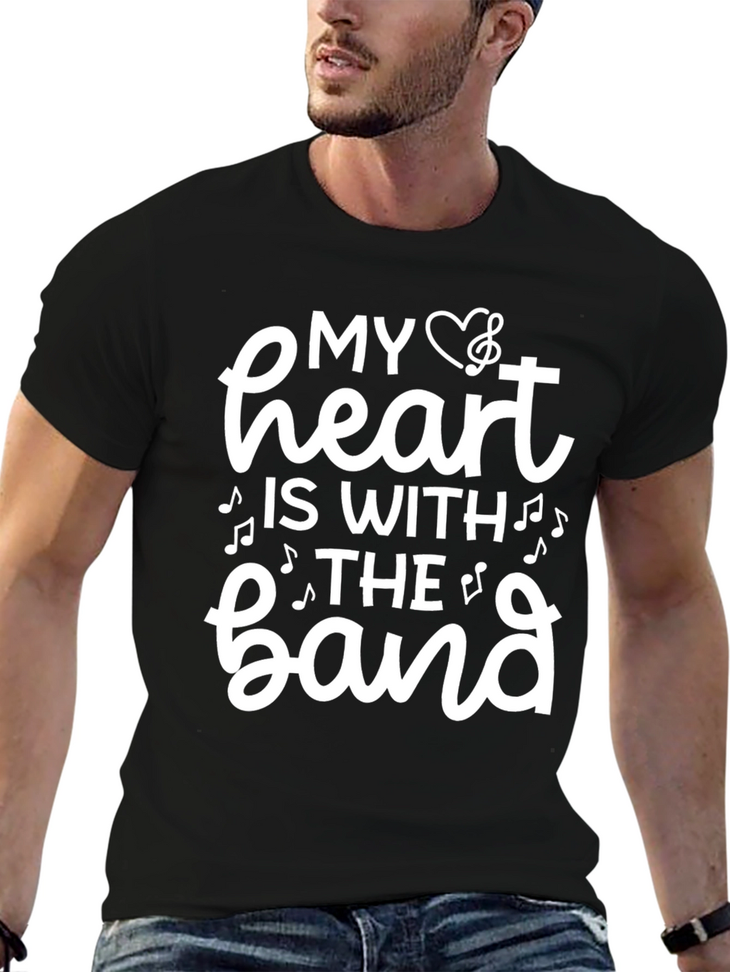 My Heart Is With The Band Black T-Shirt