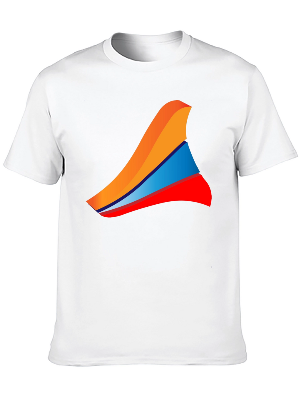 Mens Black T-Shirt with Abstract Wave Design