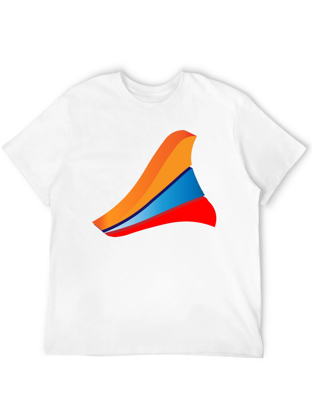 Mens Black T-Shirt with Abstract Wave Design