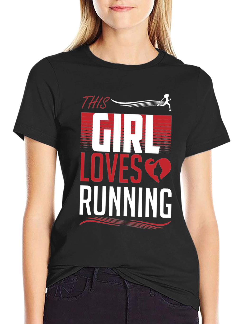 This Girl Loves Running Black T-Shirt