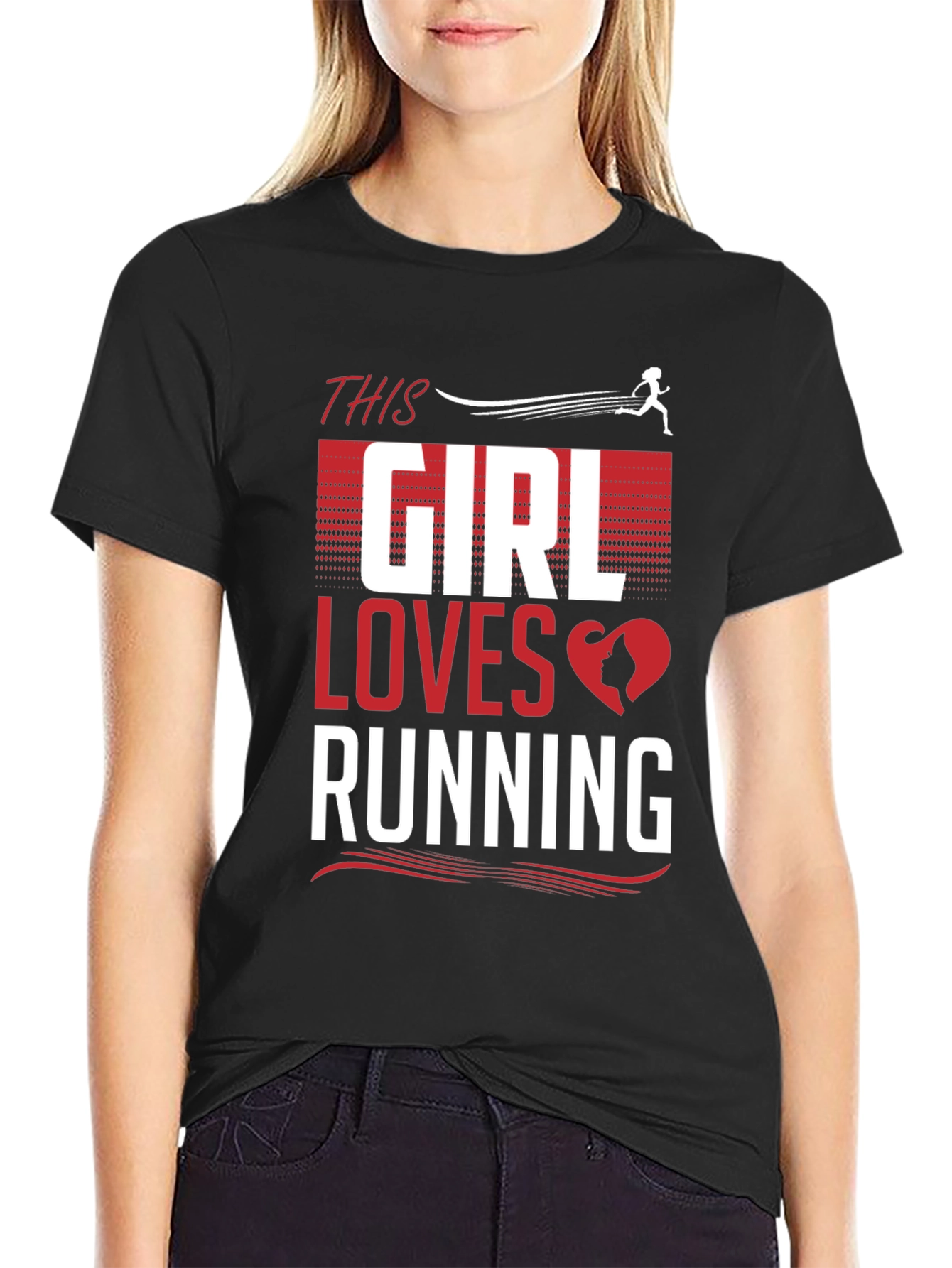 This Girl Loves Running Black T-Shirt