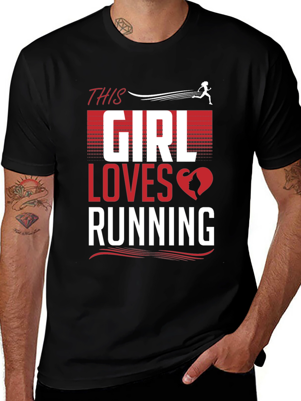 This Girl Loves Running Black T-Shirt